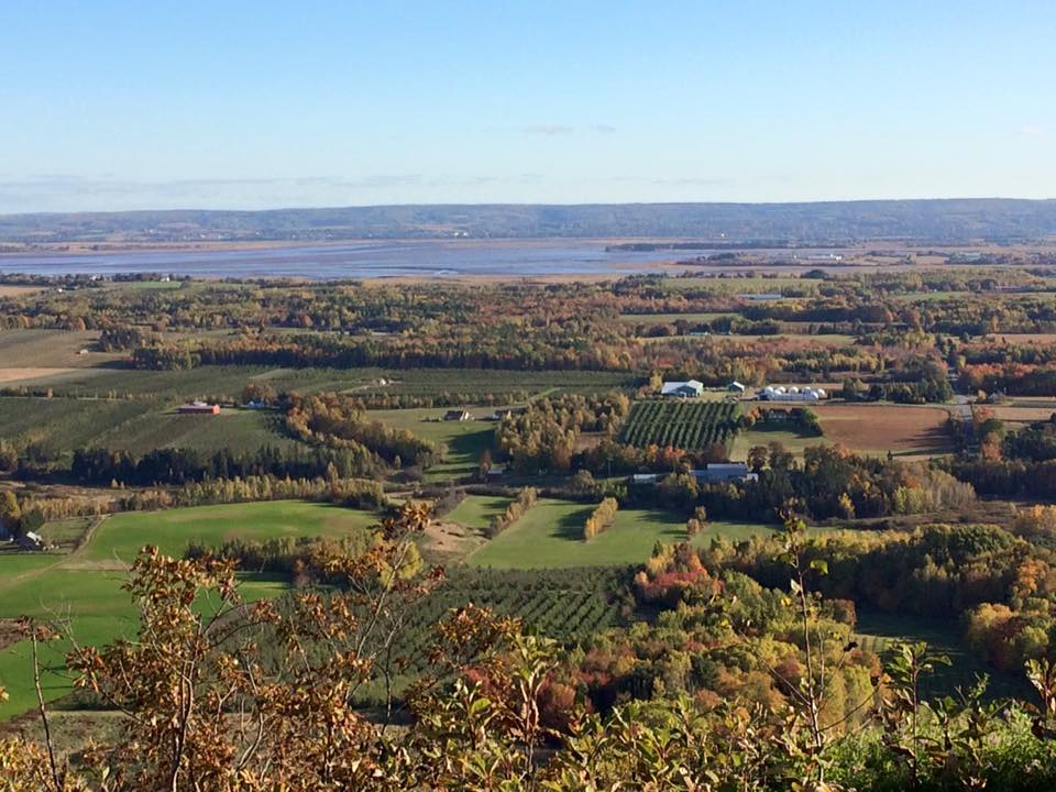 A view of the Annapolis Valley from The Lookoff, in Canning, Nova Scotia.