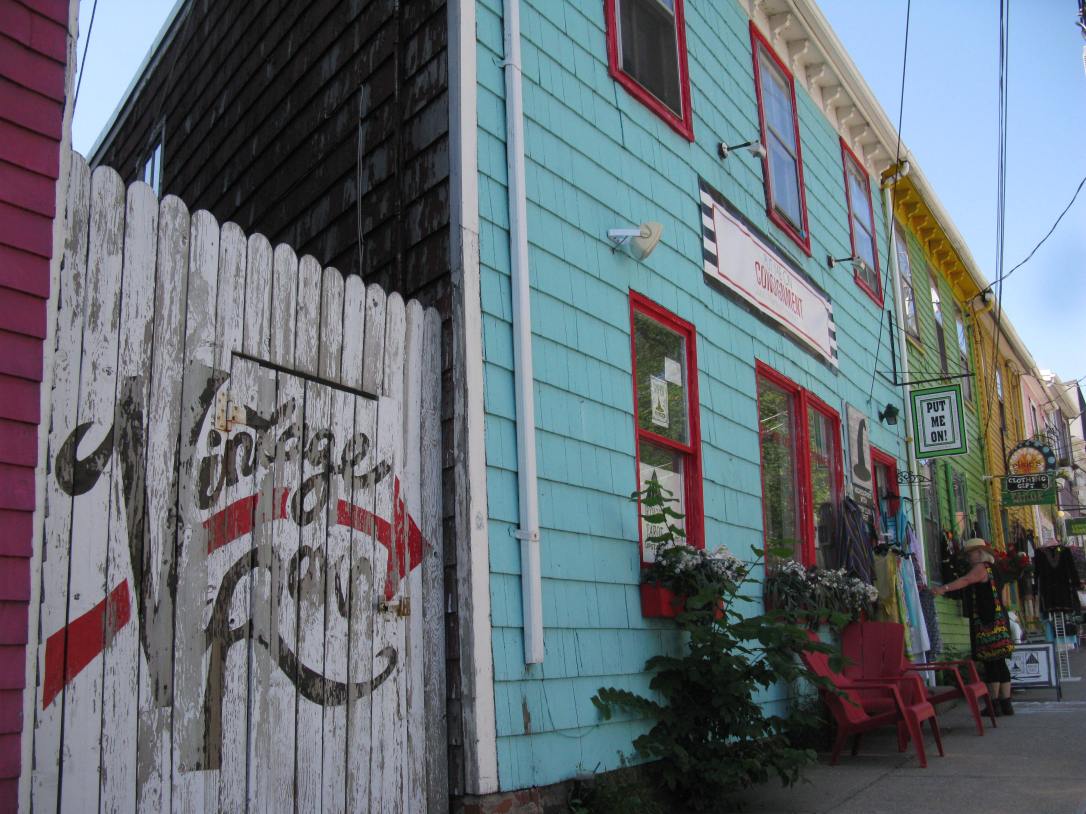 A string of thrift shops lines Halifax's Vintage Row.